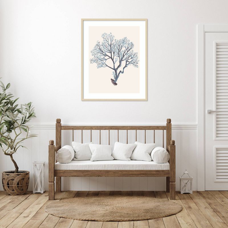 Indigo Reef III Framed Natural Wood Wall Art Print