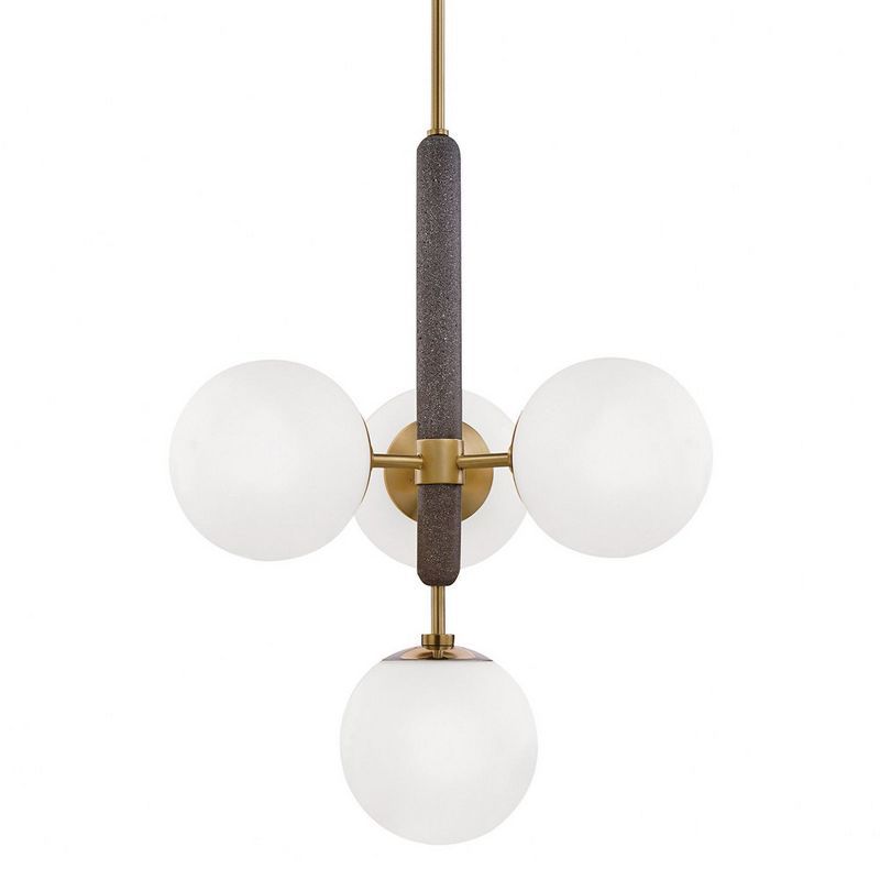 Brielle Aged Brass 4-Light Globe Pendant