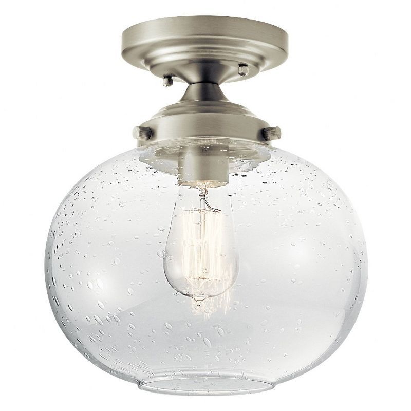 Avery Brushed Nickel Globe Semi-Flush Ceiling Light