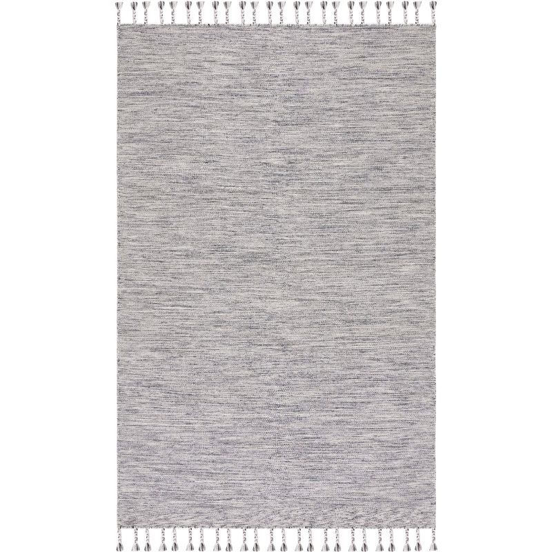 Handmade Geometric Flat-Weave Wool Rug - Gray 4' x 6'