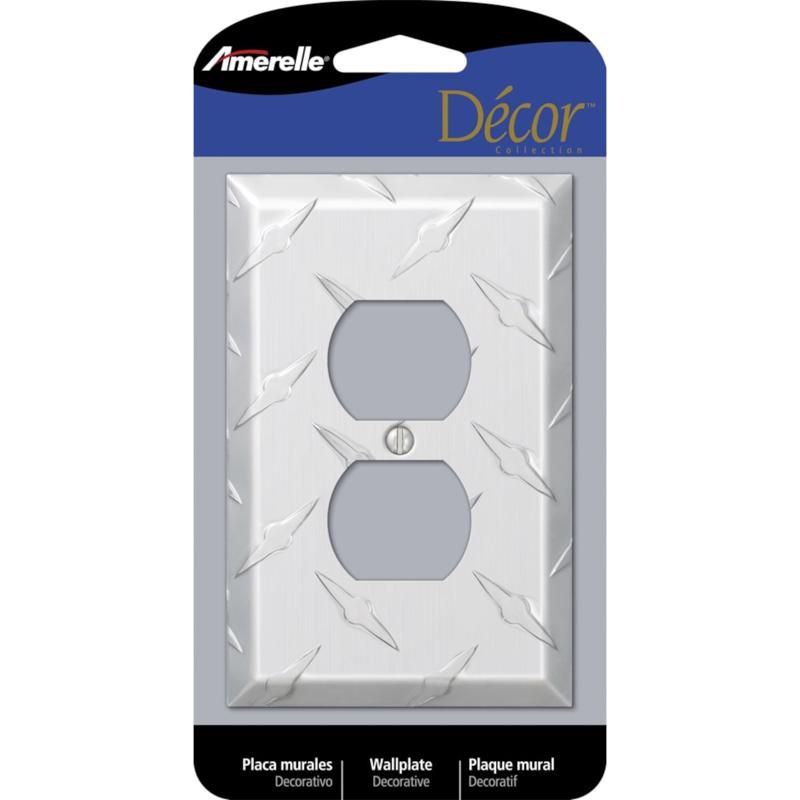 Amerelle Diamond Plate Magnesium Aluminum Duplex Wall Plate