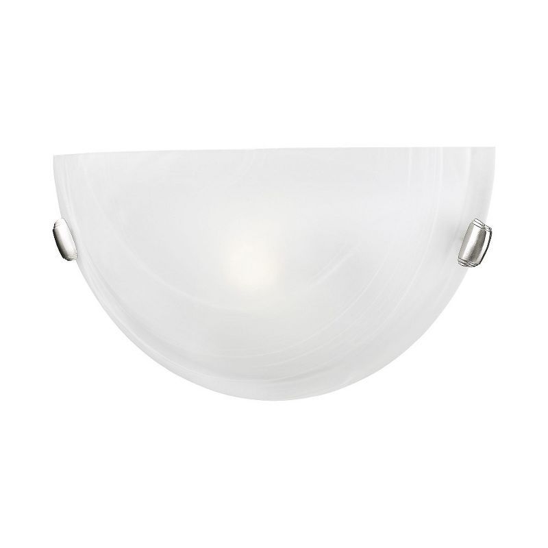 12.25" Brushed Nickel and White Wall Sconce Light