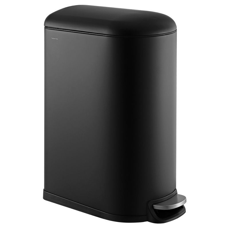 Black Stainless Steel Fingerprint Resistant Step-Open Trash Can