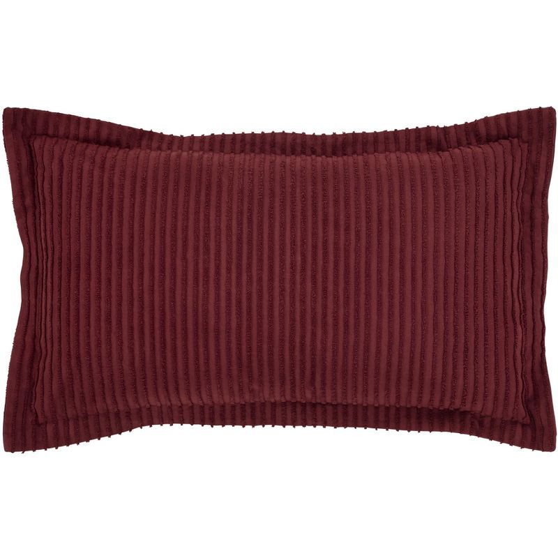 Burgundy Cotton Chenille Tufted King Pillow Sham