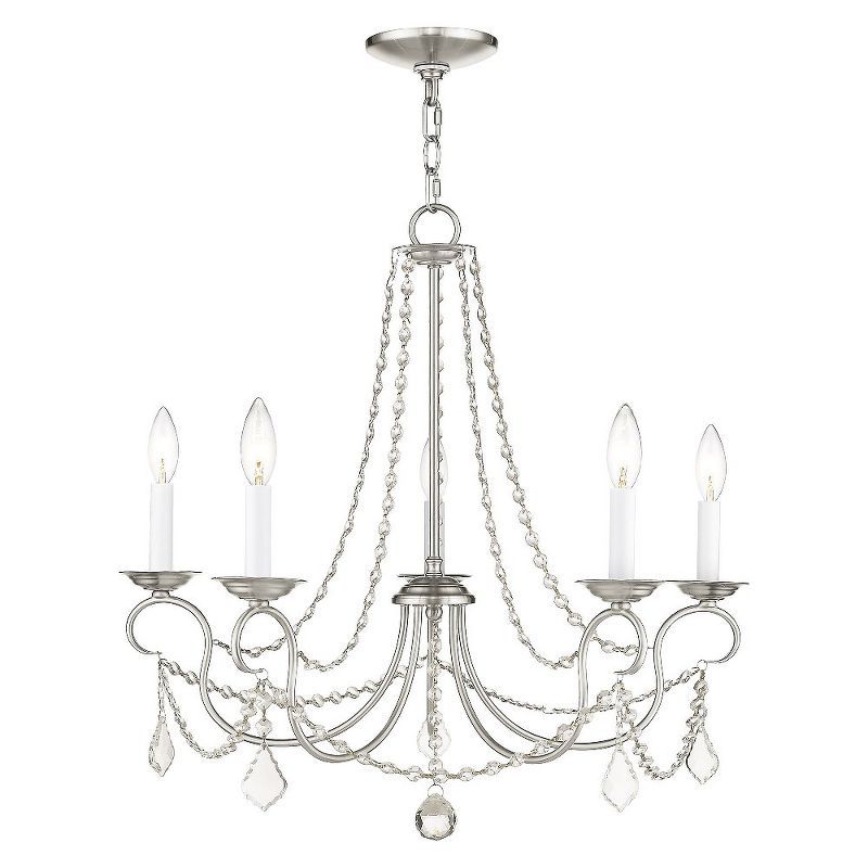 Brushed Nickel Mini 5-Light Candelabra Chandelier