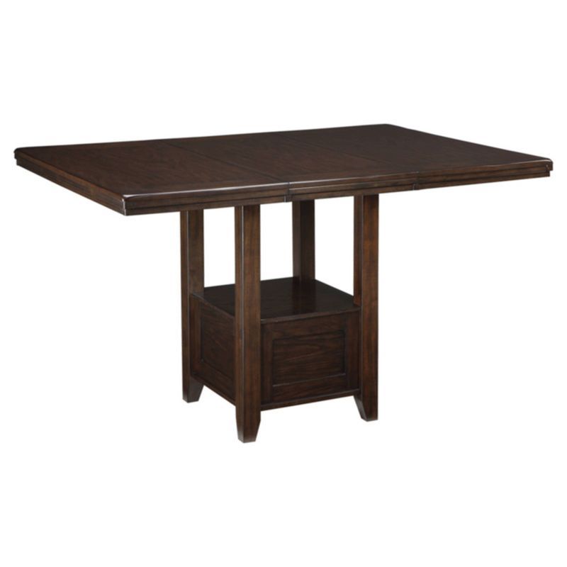 Haddigan Dark Brown Wood Extendable Counter Height Dining Table