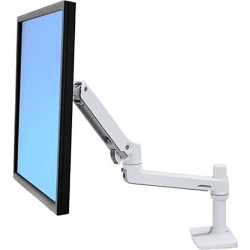 White Full-Motion Desk Mount Monitor Arm for 34" Screens