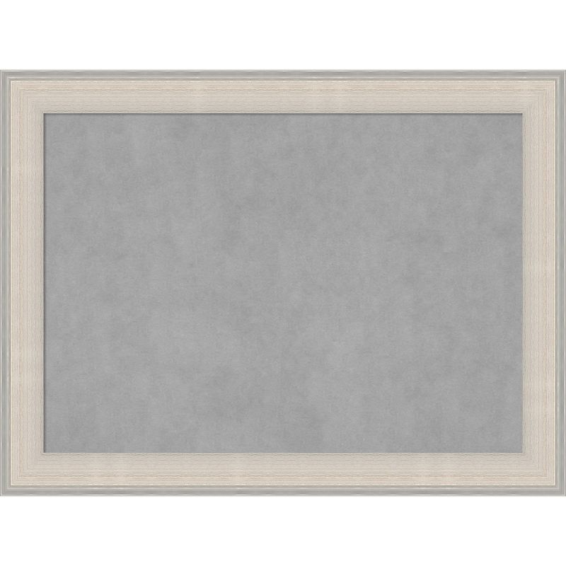 32"x24" Coastal White and Silver Wood Framed Magnetic Board