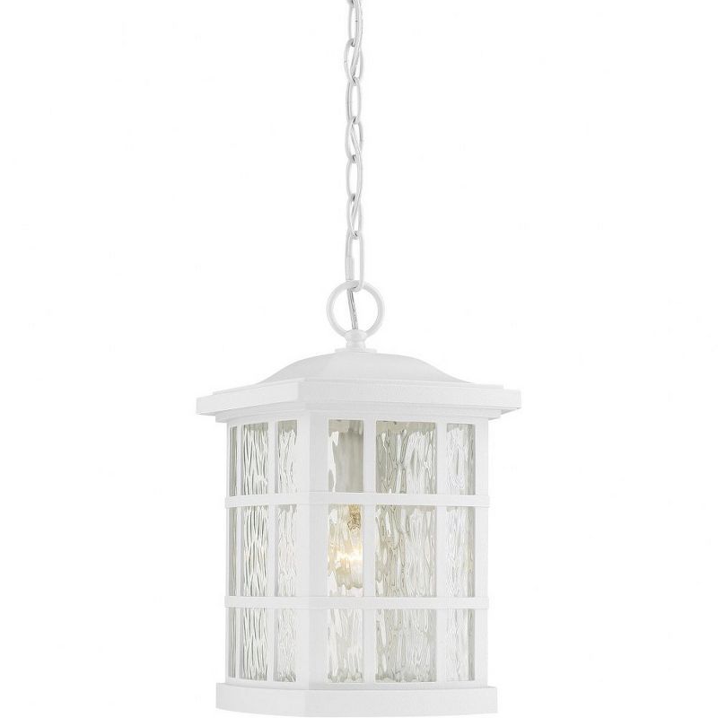 White Glass Arts and Crafts Hanging Lantern