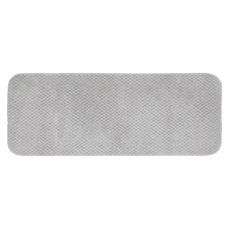 Platinum Gray Nylon Washable Bath Rug Runner