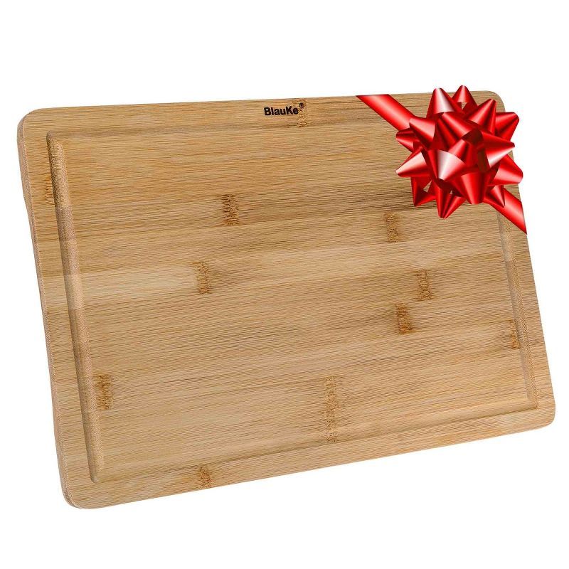 Large Bamboo Cutting Board with Juice Groove and Handles