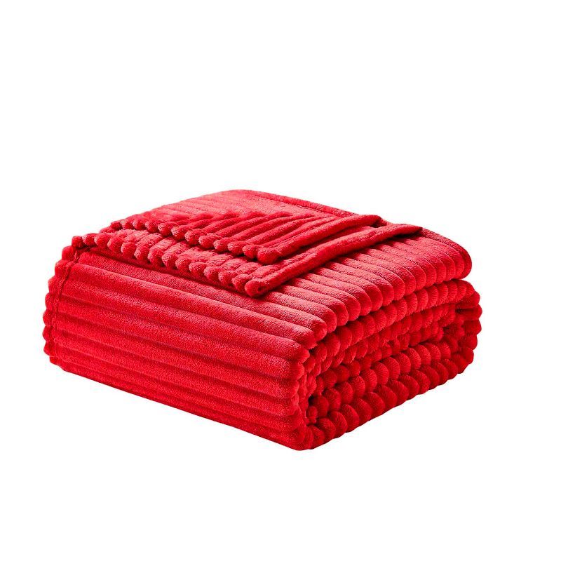 Cherry Red Twin Size Plush Fleece Blanket
