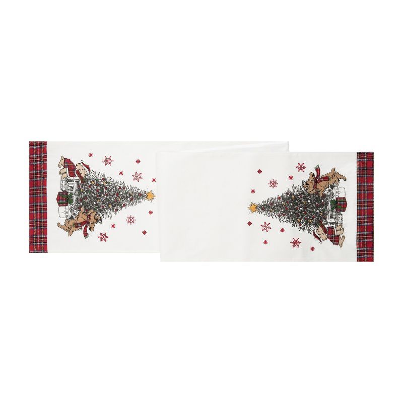 Festive Dogs Christmas Cotton and Polyester Table Runner