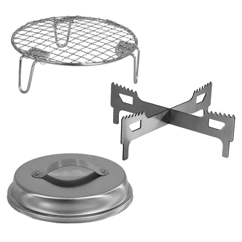 Compact Stainless Steel Smokeless Fire Pit Accessory Kit