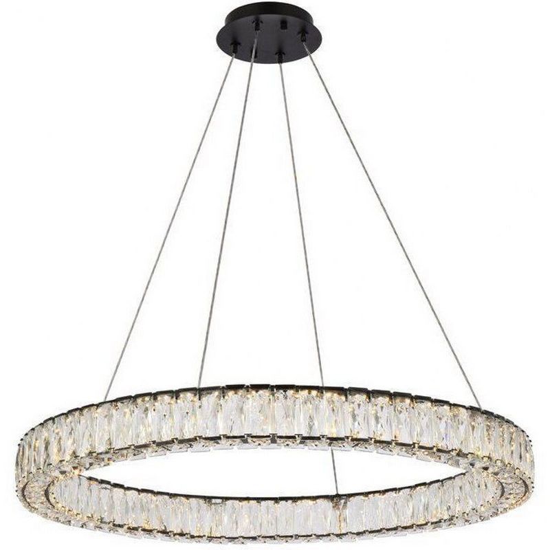 Monroe Black Chrome Crystal LED Pendant Light