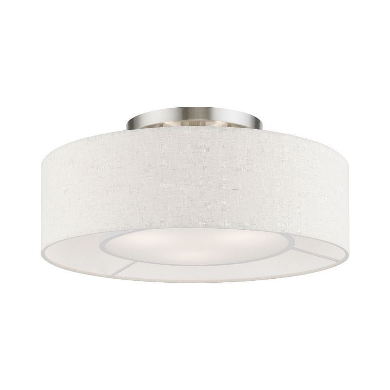 Ellsworth 17" English Bronze Drum Semi-Flush Mount Light