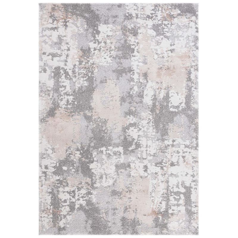 Bentley Beige and Grey Abstract Synthetic Area Rug