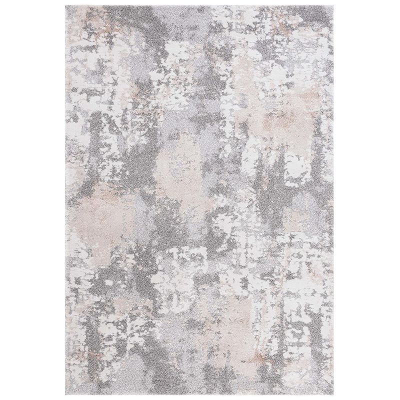 Bentley Beige and Grey Abstract Synthetic Area Rug