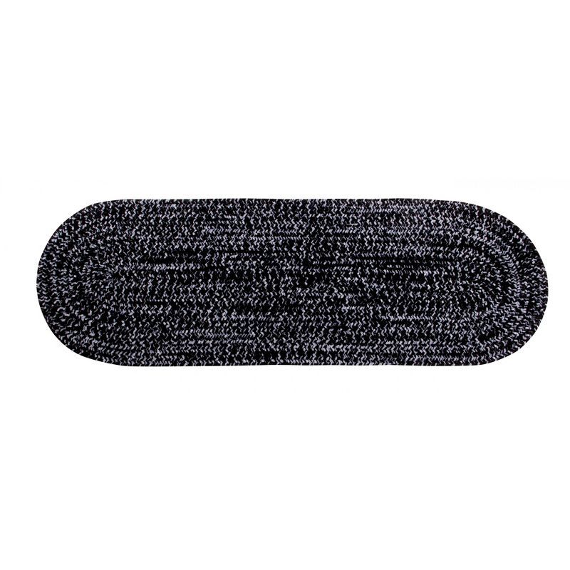 Black Braided Reversible Synthetic Rug 26" x 20"