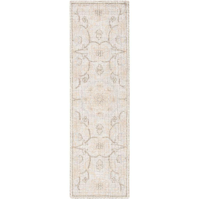 Gray Handmade Tufted Wool Abstract Area Rug, 2'3" x 8'