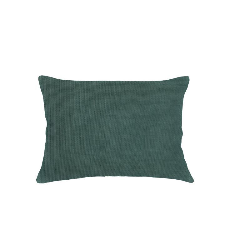 Emerald Green Linen Throw Pillow with Down Alternative Fill 14x20