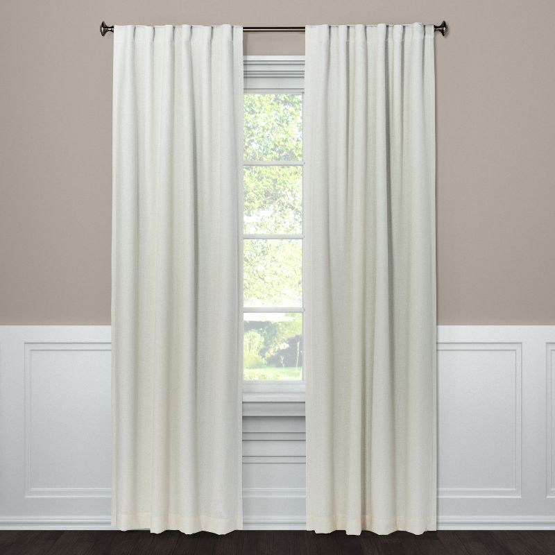 Cream Blackout Linen Blend Window Curtain Panel