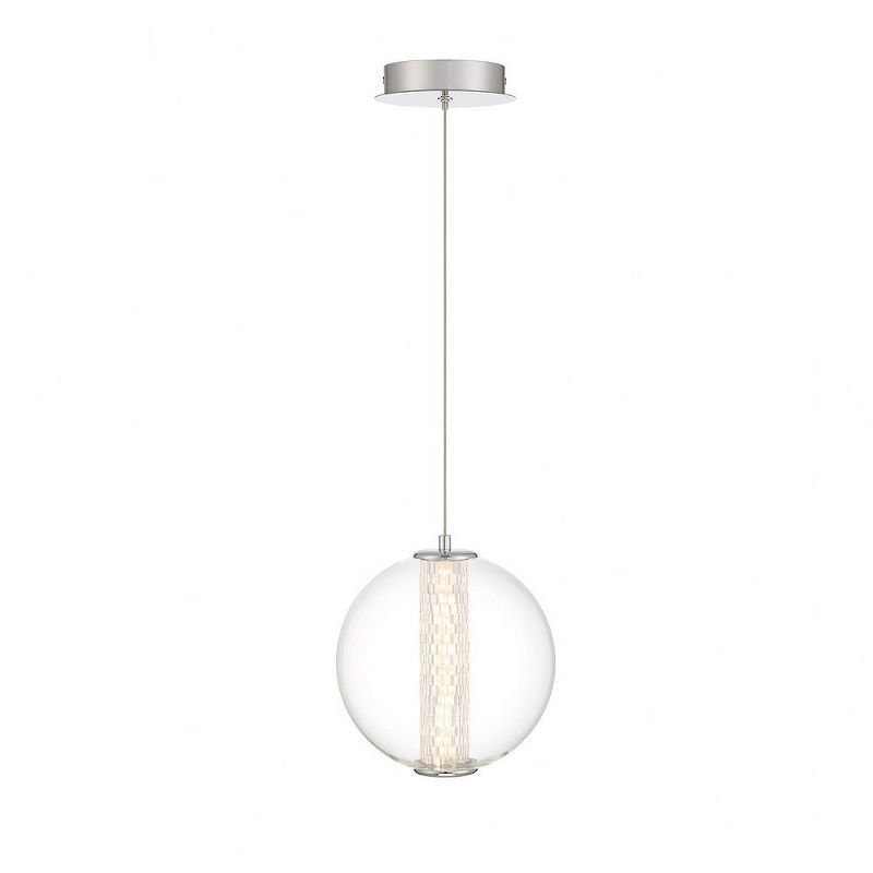 Atomo Chrome LED Mini Pendant with Clear Glass Globe