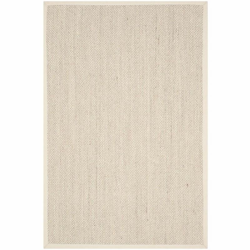 Marble Beige Rectangular Handmade Natural Fiber Rug