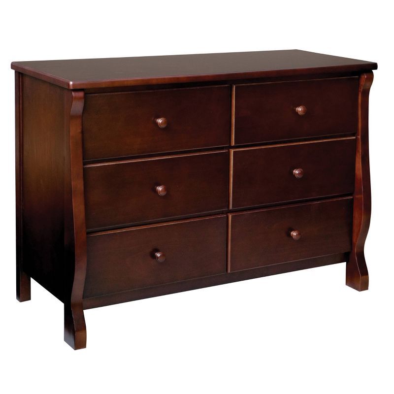 Black Cherry Espresso 6-Drawer Nursery Dresser with Interlocking System