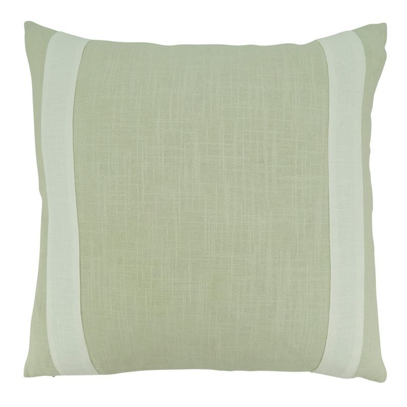 Natural Two-Tone Cotton Square Throw Pillow