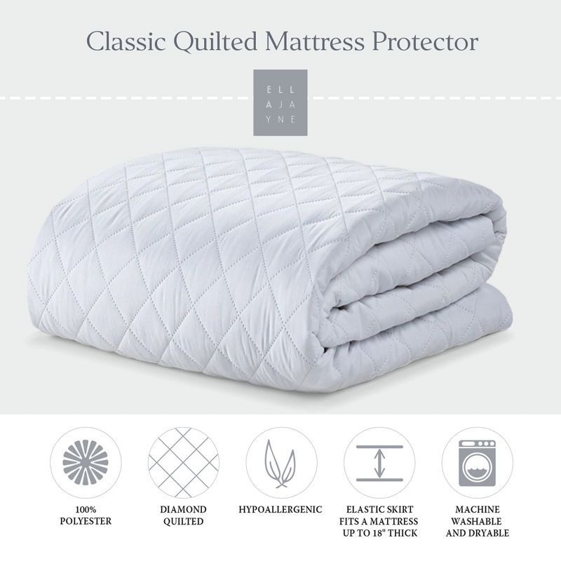 Ella Jayne Luxe Quilted California King Mattress Pad with Hypoallergenic Fill