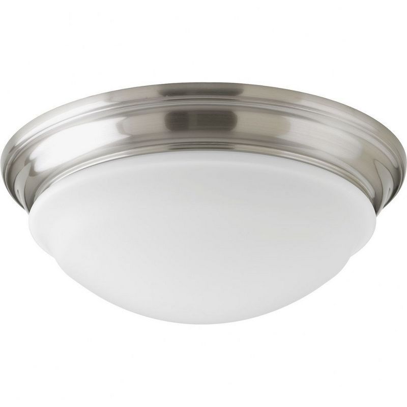 Brushed Nickel LED Flush Mount with Etched Glass Bowl