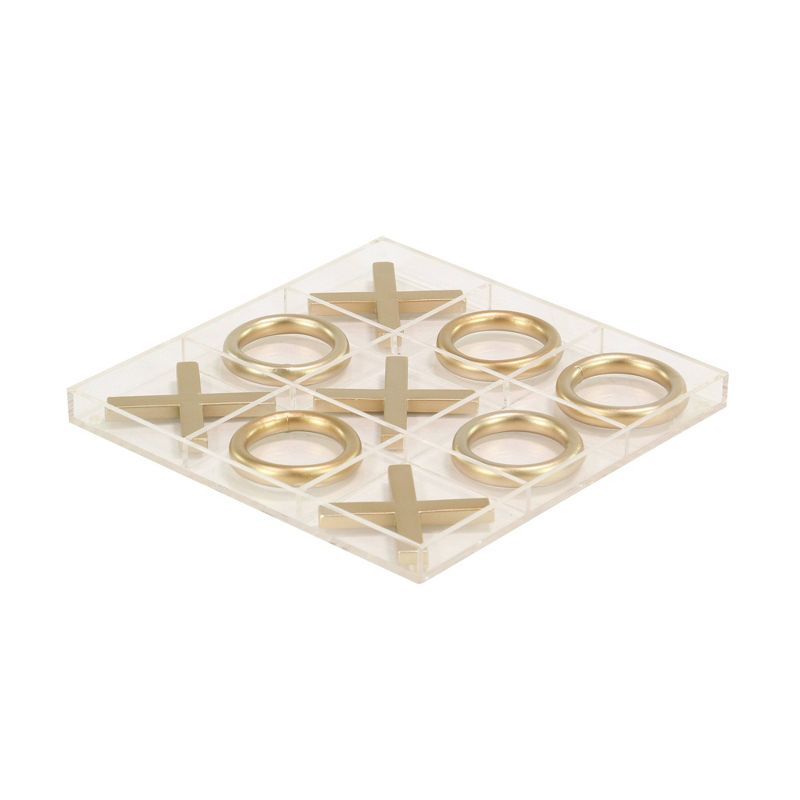 12" Gold and Clear Acrylic Tic Tac Toe Set