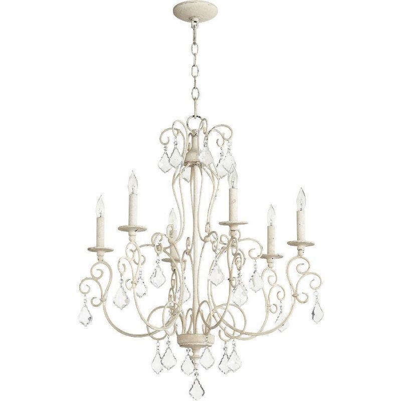 Persian White 27" 6-Light Candelabra Chandelier