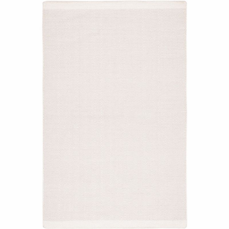 Ivory Hand-Knotted Wool 6' x 9' Rectangular Area Rug