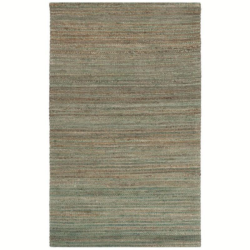 Sage and Natural Handwoven Cotton 5' x 8' Flat Woven Rug