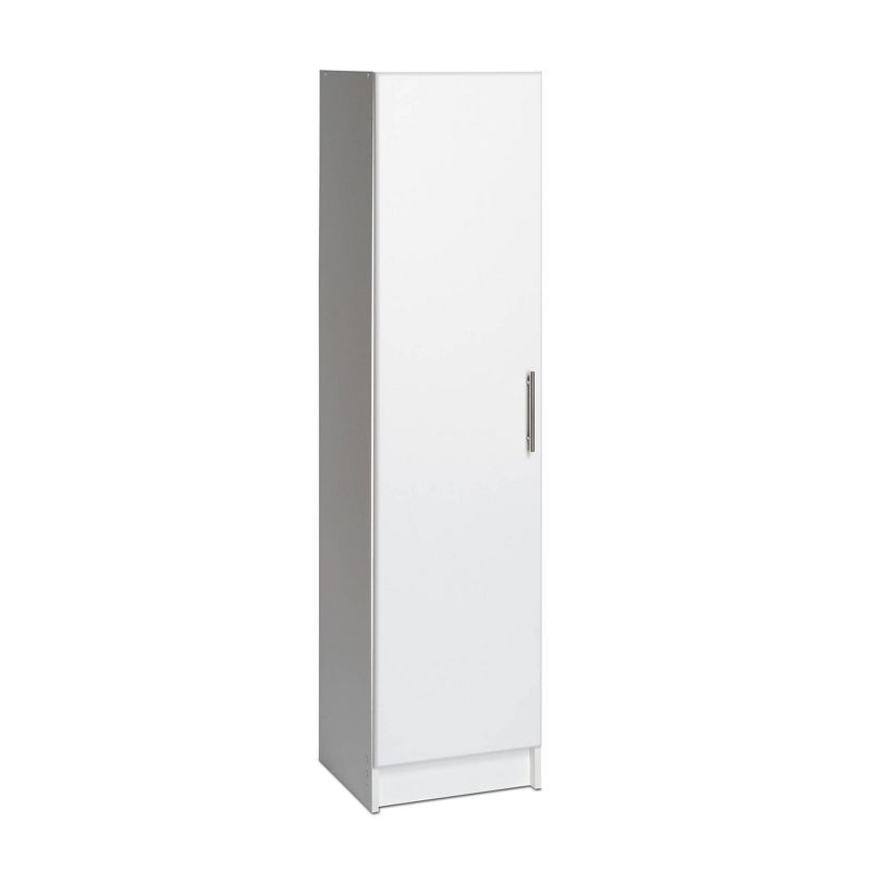 White 16" Slim Cabinet with Adjustable Shelves