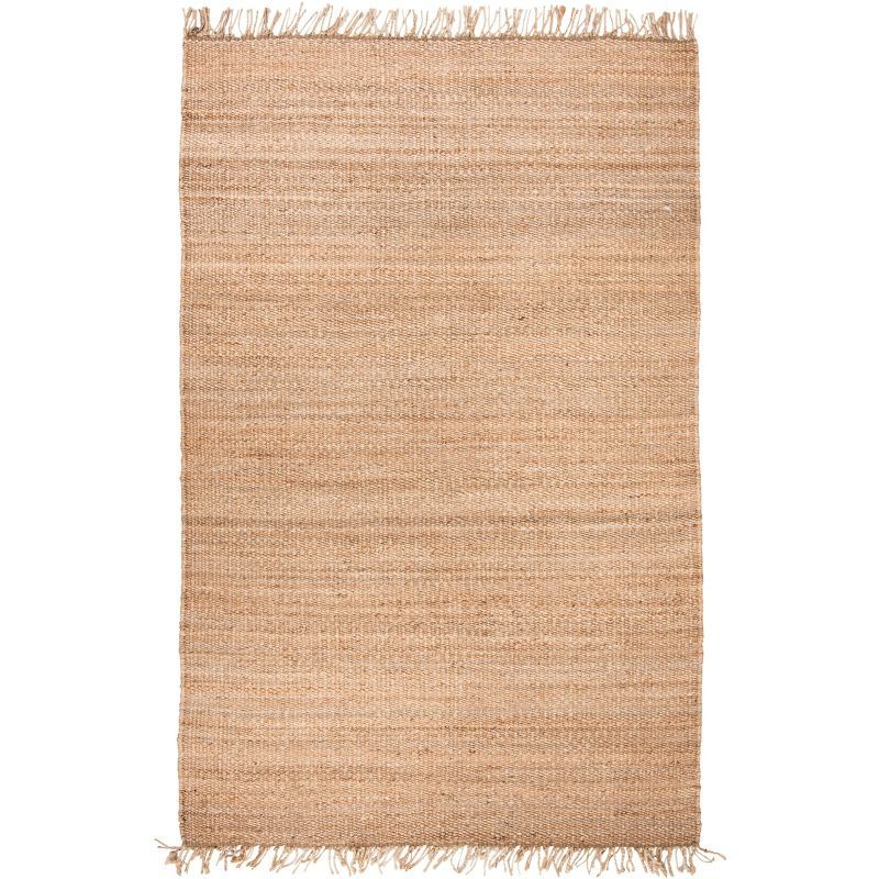 Natural Jute 4' x 6' Handmade Flat Woven Area Rug