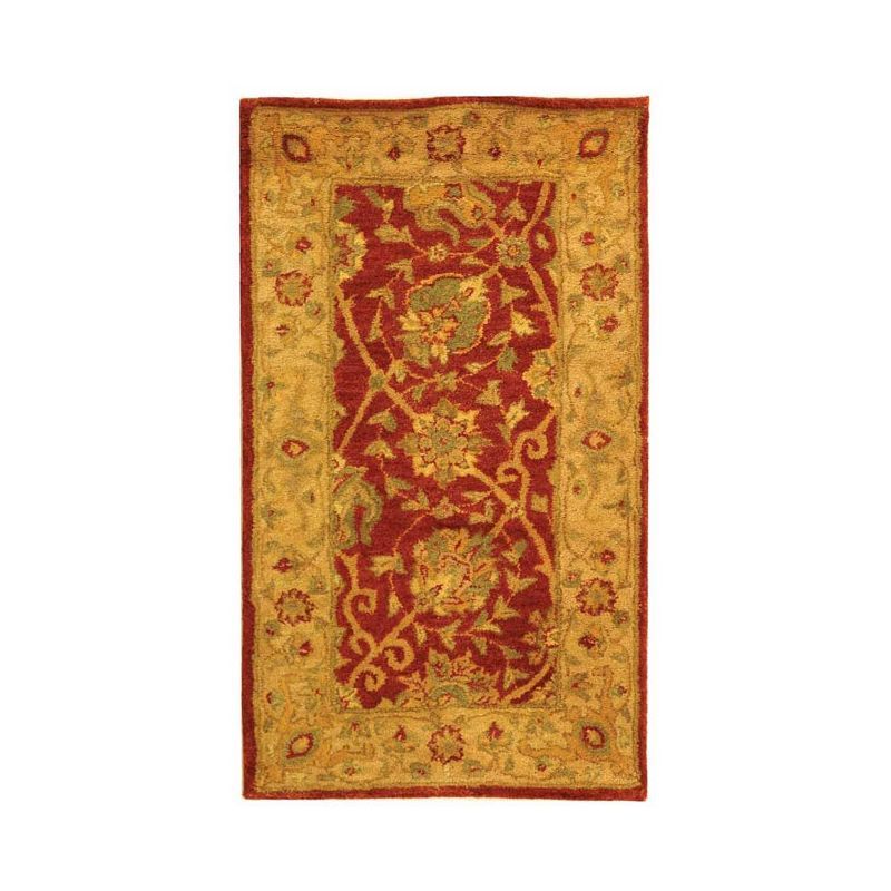 Handmade Rust Wool Tufted Reversible Area Rug 27" x 4"