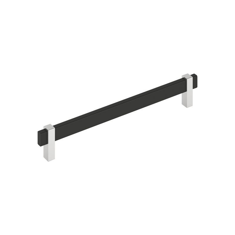 8-13/16 inch Matte Black and Polished Chrome Bar Pull