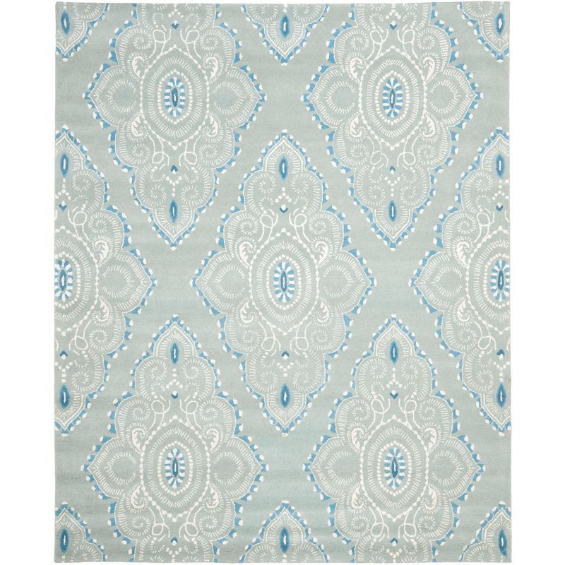 Handmade Reversible Blue Wool 6' x 9' Tufted Area Rug