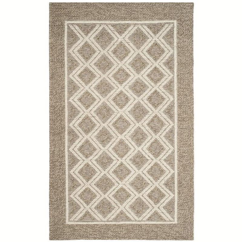 Ivory and Beige Hand-Knotted Wool 6' x 9' Area Rug