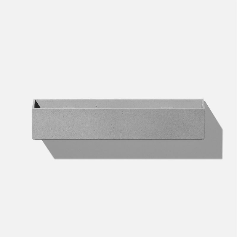 Gray 16" Plastic-Stone Composite Hanging Planter