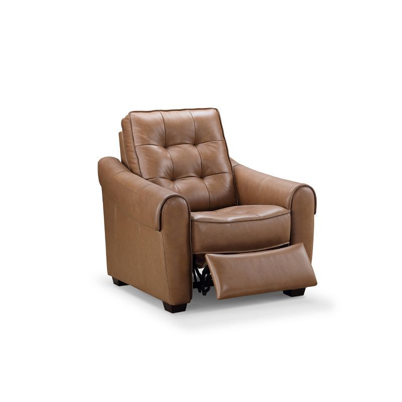 Elliot Camel Top Grain Leather Power Recliner with USB Port