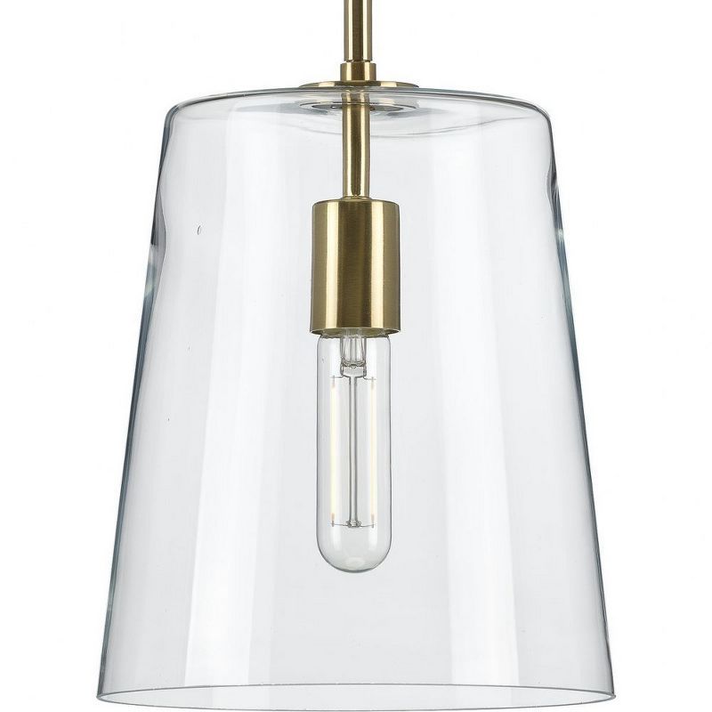 Clarion Satin Brass and Clear Glass Pendant Light