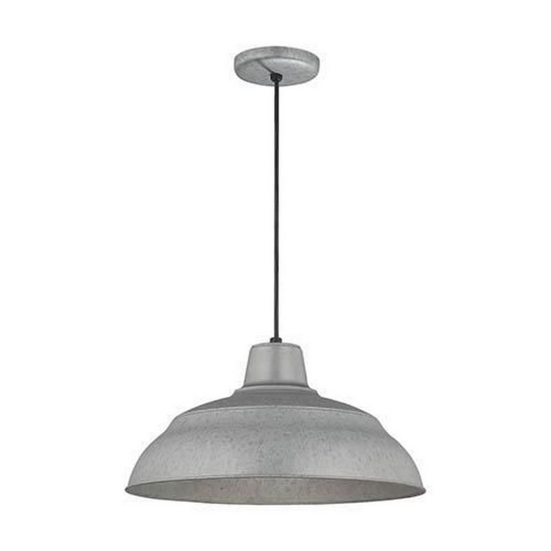 Galvanized 17" Industrial Indoor/Outdoor Pendant Light