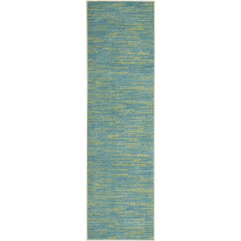 Marled Blue-Green 26" Reversible Synthetic Area Rug