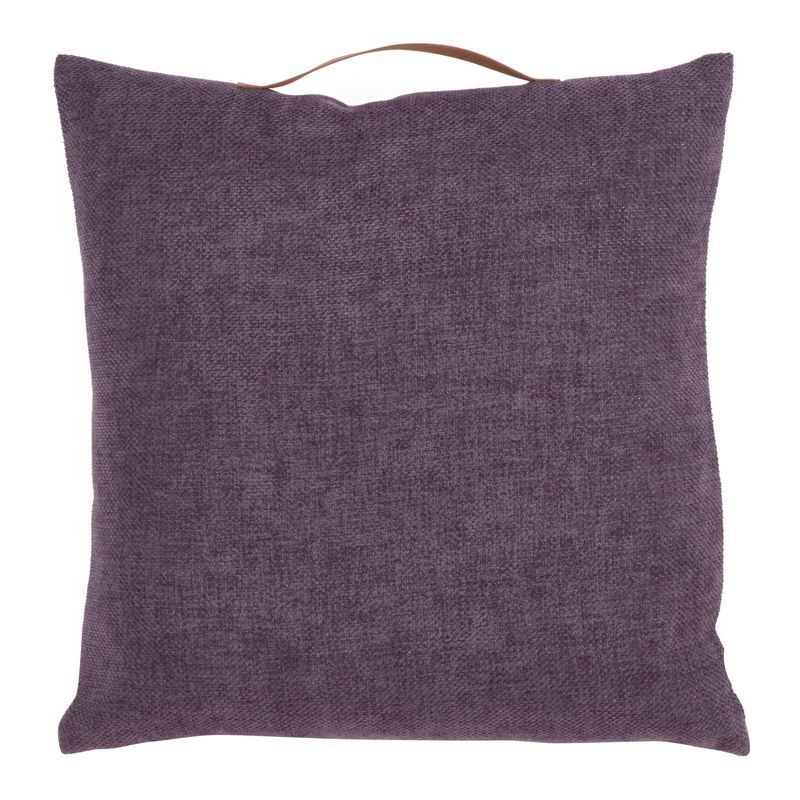 18" Purple Chenille Medium Square Throw Pillow with Handle