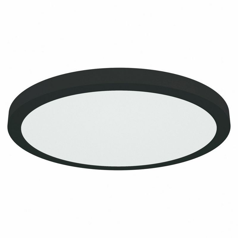 Sleek ModPLUS Black Glass 17" LED Flush Mount for Indoor/Outdoor