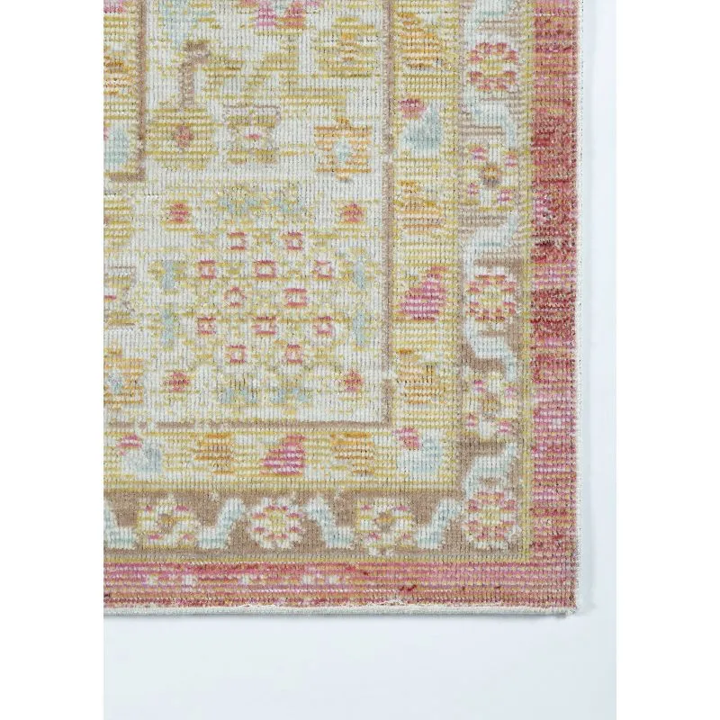 Isabella Pink Synthetic Stain-Resistant Runner Rug 2'7" x 8'